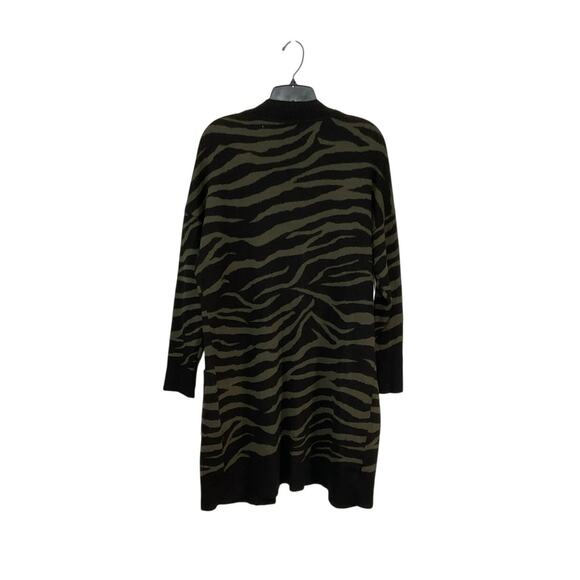Jones New York Open Front Zebra Print Knit Cardigan Size Small Front Pockets - Picture 2 of 7
